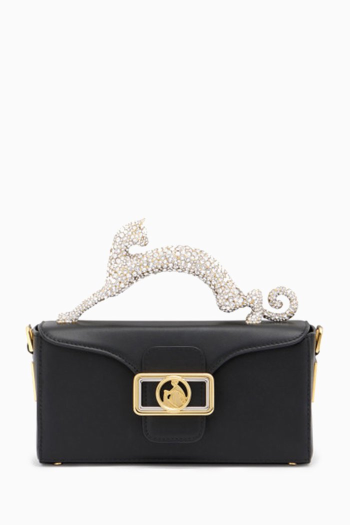 

Nano Pencil Cat Bag in Leather, Black