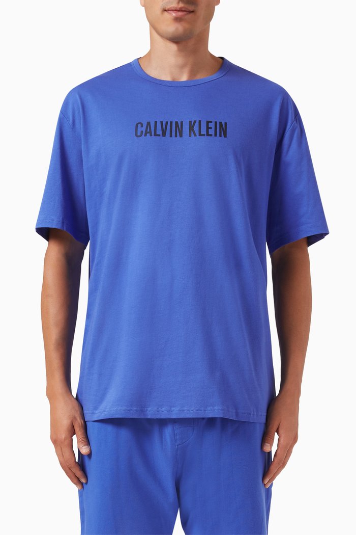 Lounge T-shirt in Organic Cotton-jersey, Blue