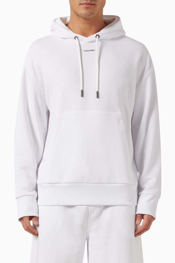 

Nano Logo Hoodie in Cotton, White
