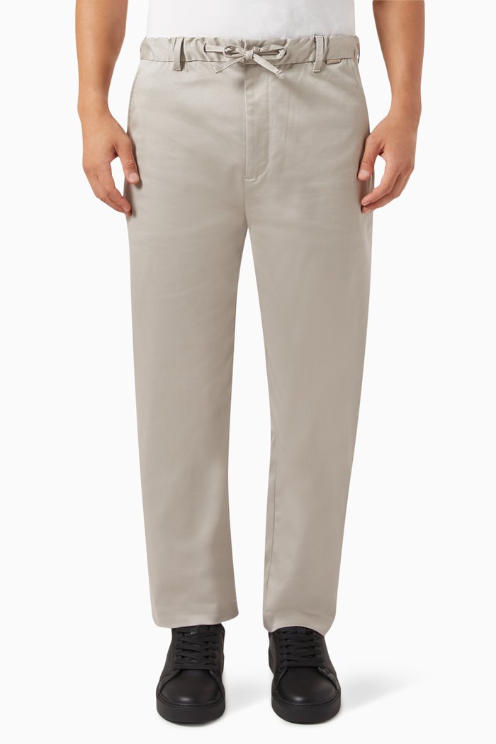 

Cropped Coolmax Pants in Cotton-stretch, Grey