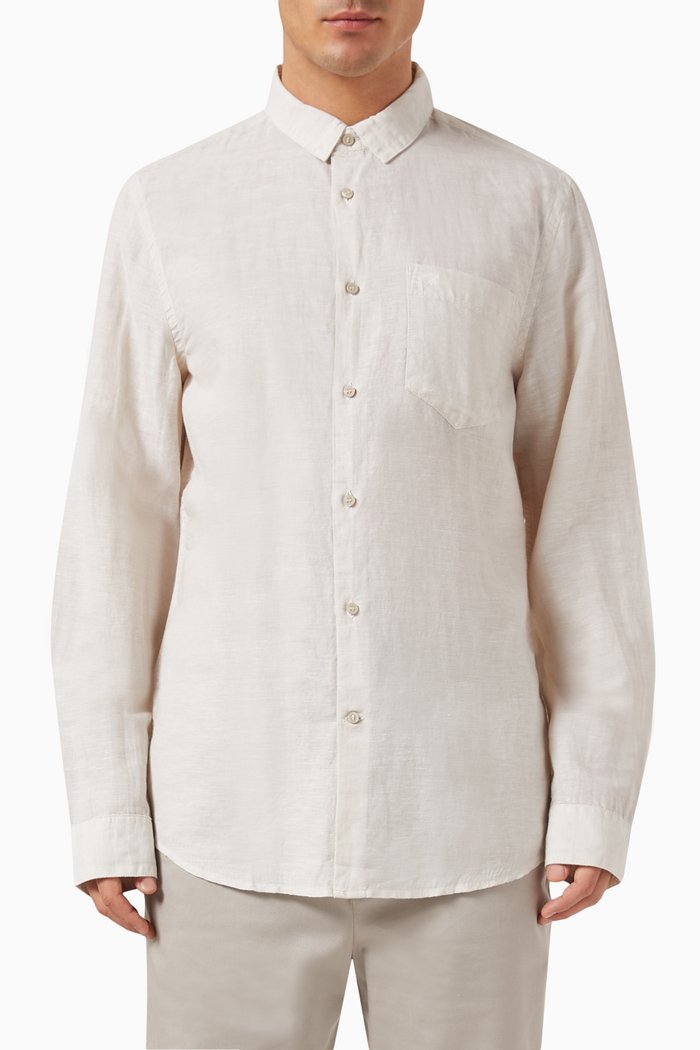 

Button-up Shirt in Cotton & Linen, Neutral