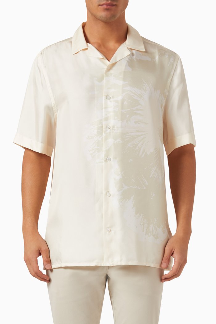 

Floral Shirt in Silk, Neutral
