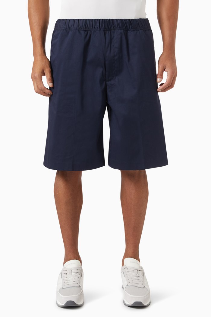 

Elaticated Shorts in Stretch Sateen, Blue