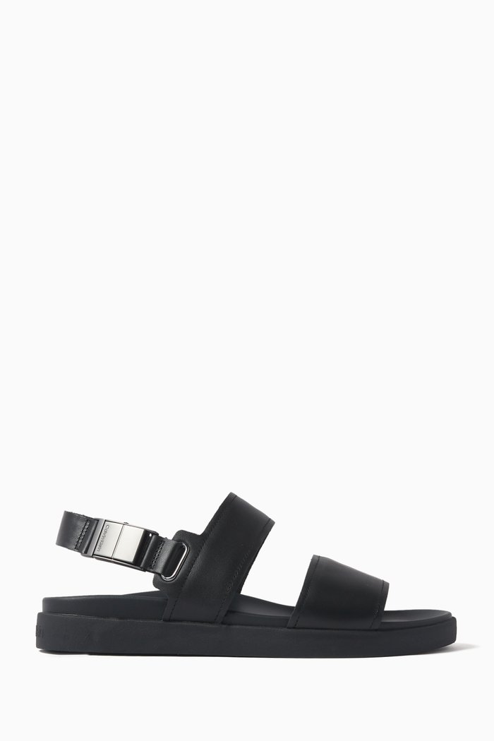 Sandals in Leather, Black