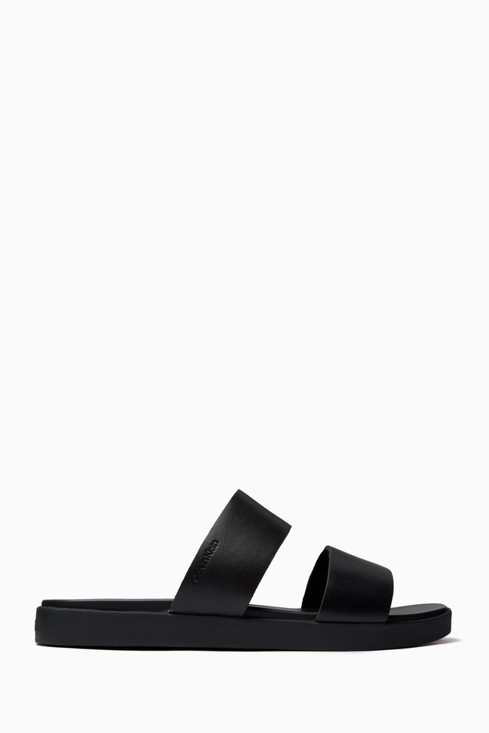 

Double-strap Sandals in Smooth-leather, Black