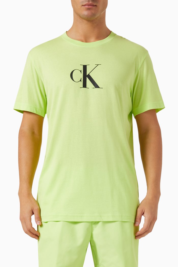

Logo Print T-shirt in Cotton, Green