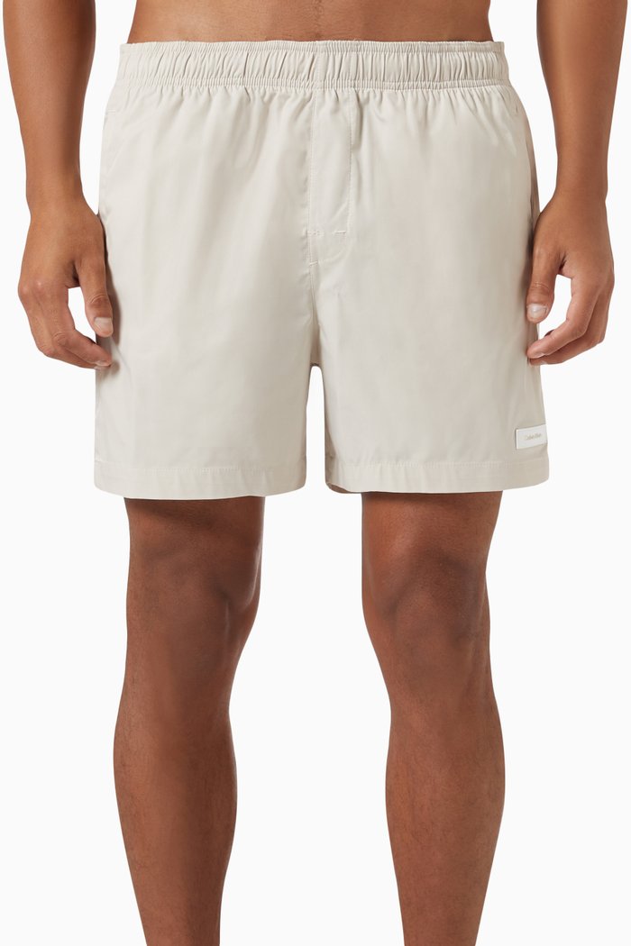 

Medium Drawstring Swim Shorts in Recycled Polyester, Neutral