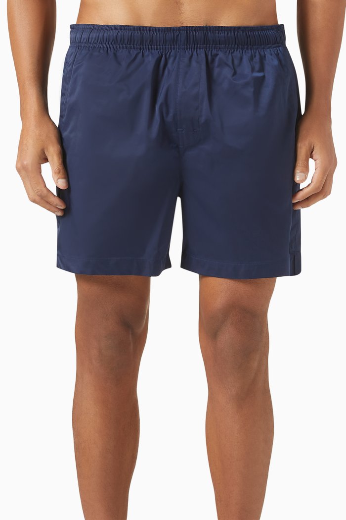 Medium Drawstring Swim Shorts in Recycled Polyester, Blue