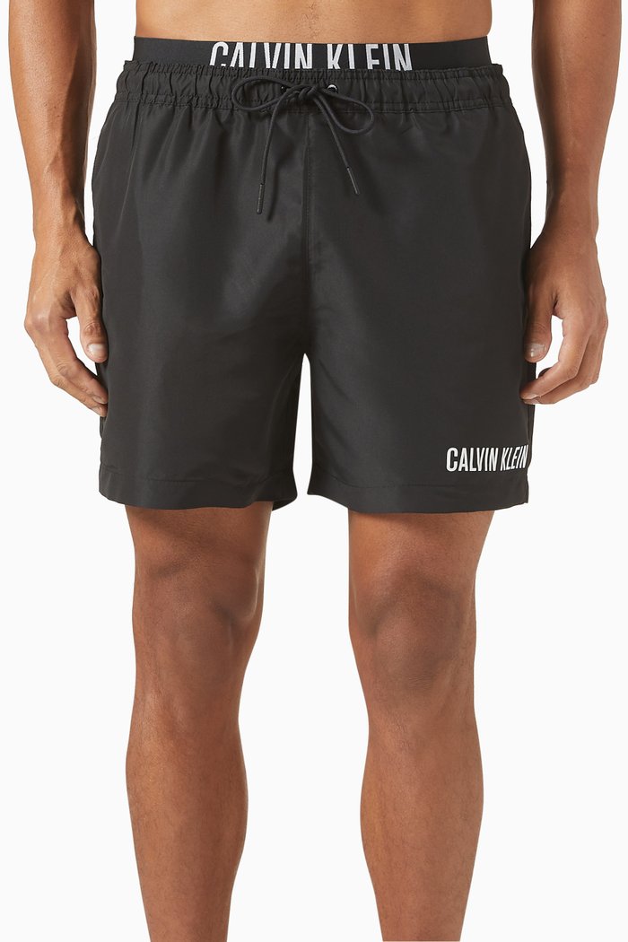 

Intense Power Double Waistband Swim Shorts, Black
