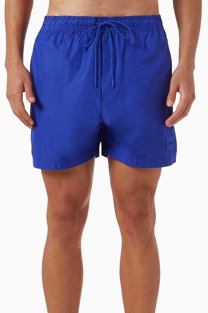 

Medium Drawstring Swim Shorts in Recycled Polyester, Blue