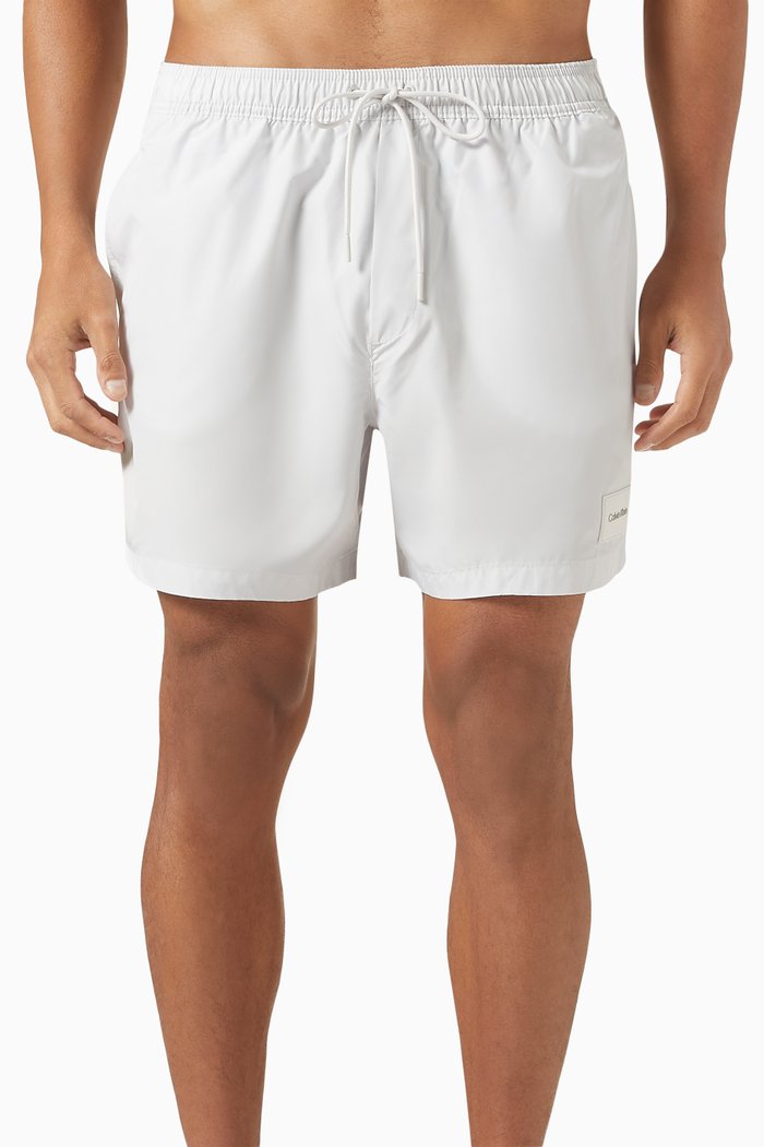 

Medium Drawstring Swim Shorts in Recycled Polyester, Grey