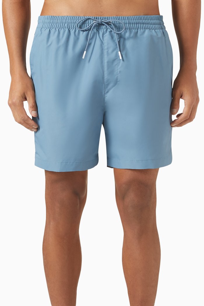 

Medium Drawstring Logo Tape Swim Shorts, Blue