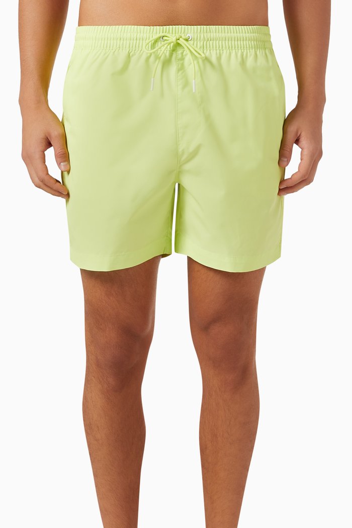 

Medium Drawstring Logo Tape Swim Shorts, Yellow