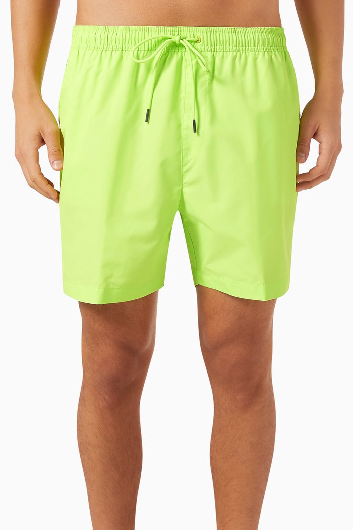 

Medium Drawstring Swim Shorts in Recycled Polyester, Green