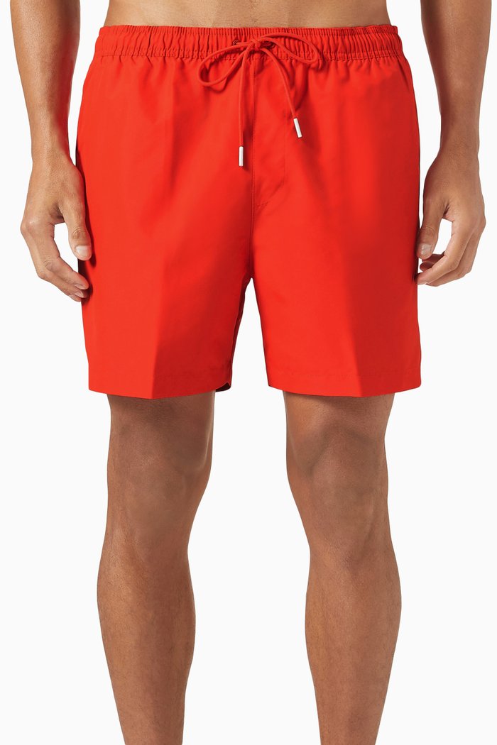

Medium Drawstring Swim Shorts in Recycled Polyester, Red