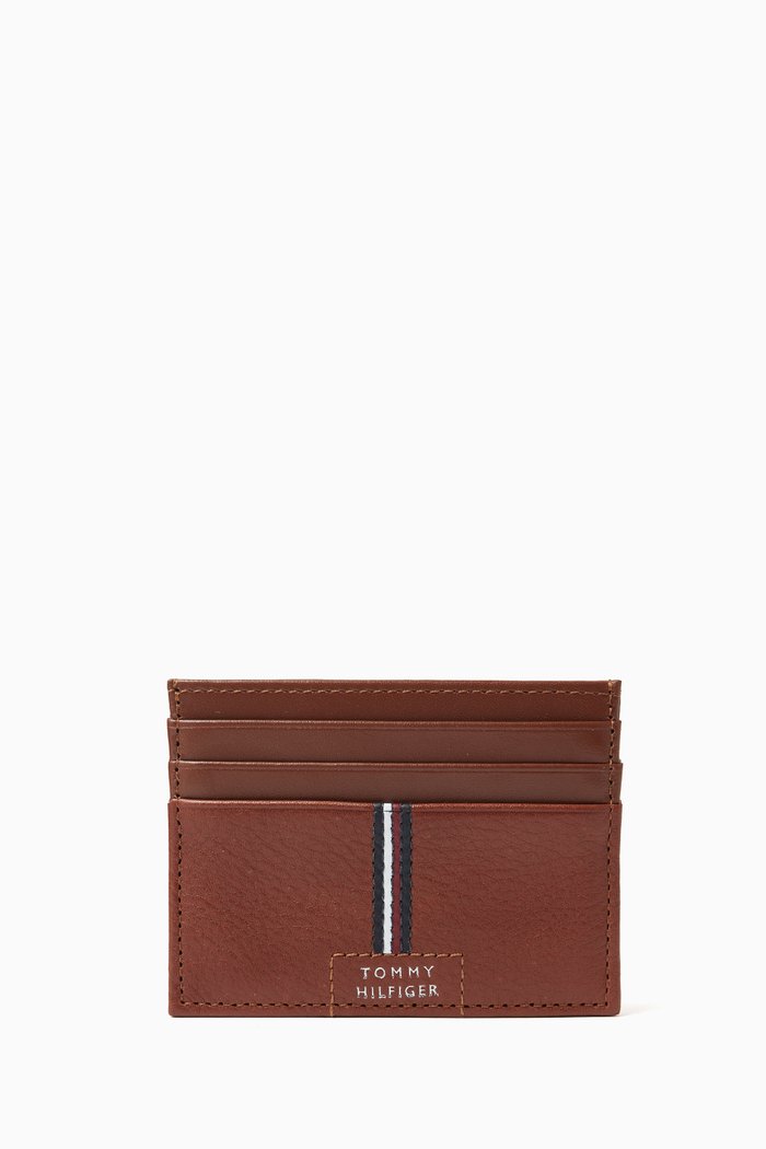 

Credit Card Holder in Pebbled-leather, Brown
