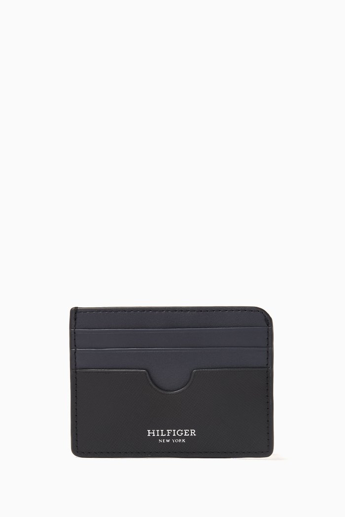 

Logo Card Holder in Saffiano-leather, Black