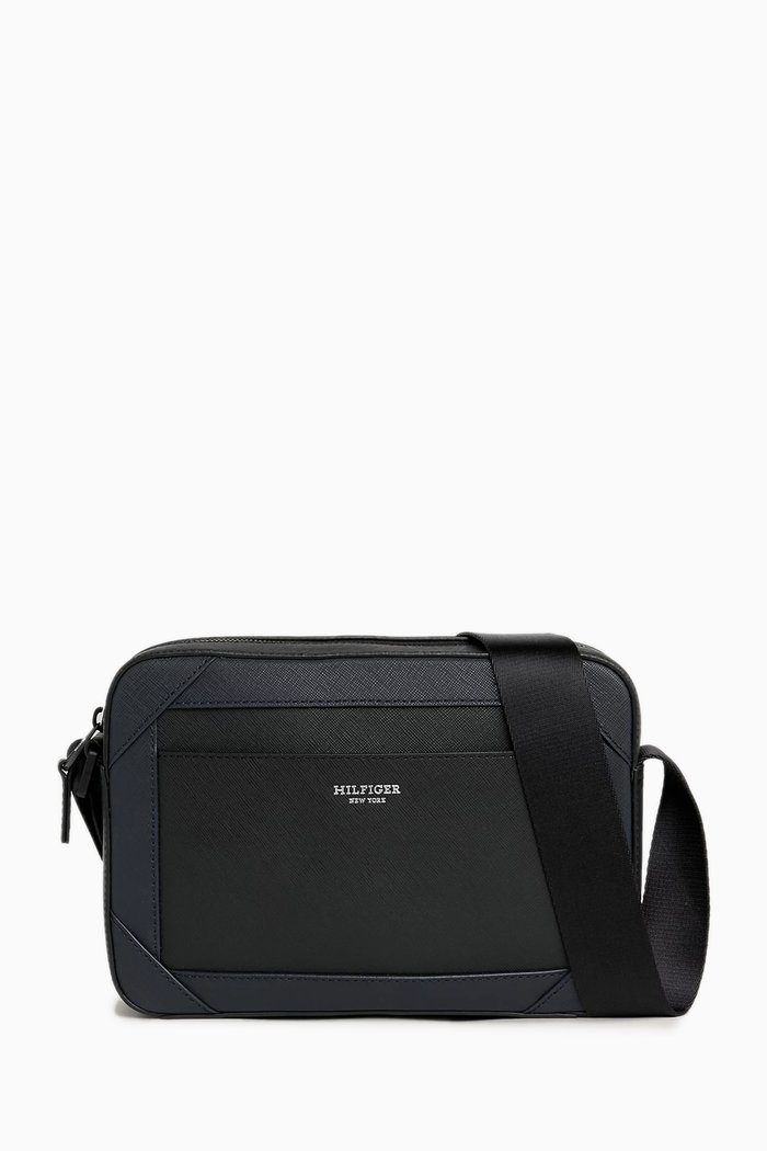 

Logo Small Camera Bag in Saffiano-leather, Black