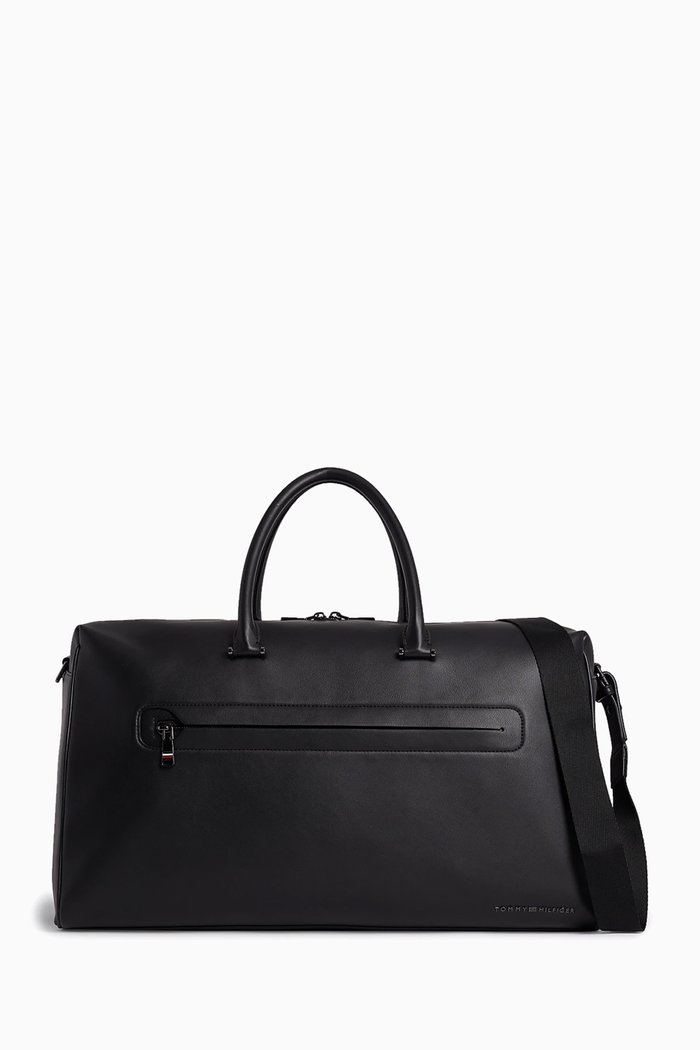 

Modern Medium Duffel Bag in Faux-leather, Black
