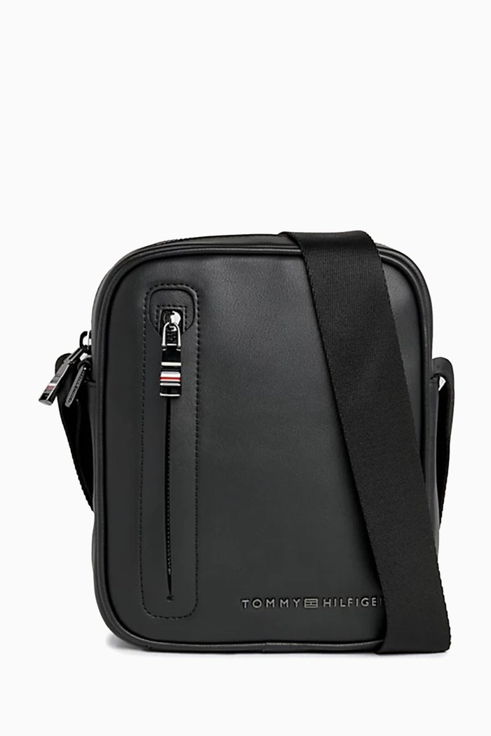 

Modern Small Reporter Bag in Faux-leather, Black