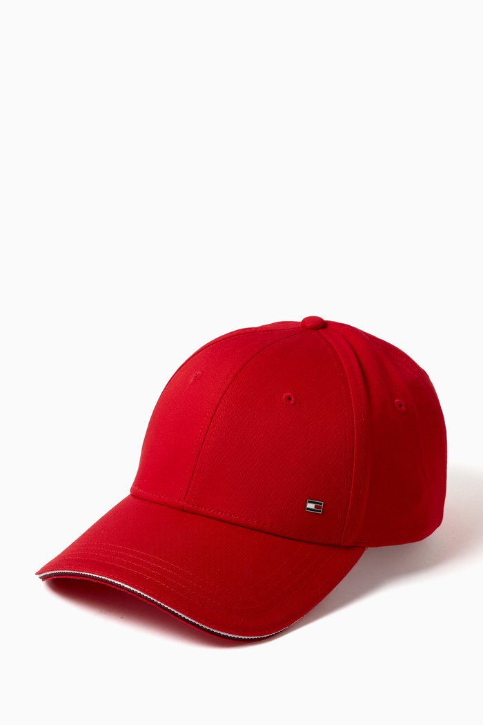 

Flag Six-Panel Baseball Cap in Organic-cotton, Red