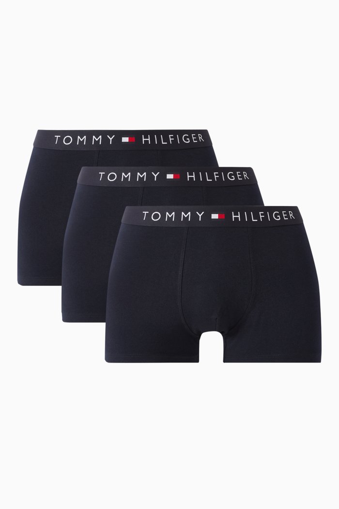

Original Logo Trunks in Cotton, Pack of 3, Blue