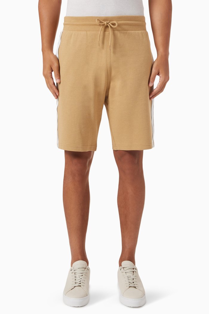 

Established Logo Tape Lounge Shorts in Cotton, Neutral