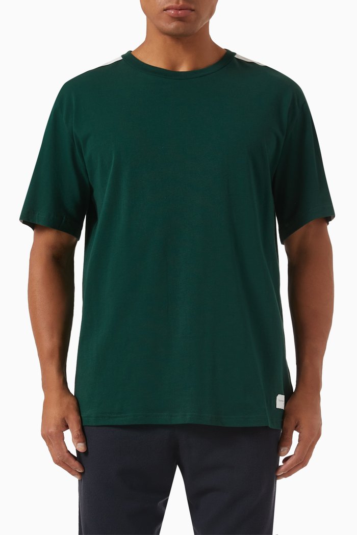 

Established Stripe Lounge T-Shirt in Cotton, Green