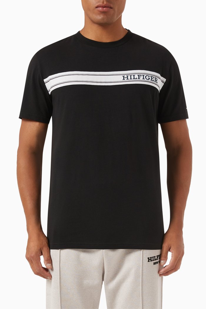 

Monotype Logo Stripe Lounge T-Shirt in Cotton, Black