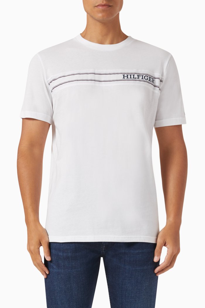

Monotype Logo Stripe Lounge T-Shirt in Cotton, White