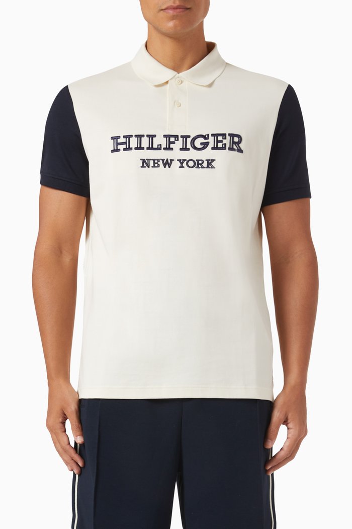 

Monotype Colour-blocked Polo in Cotton, Neutral
