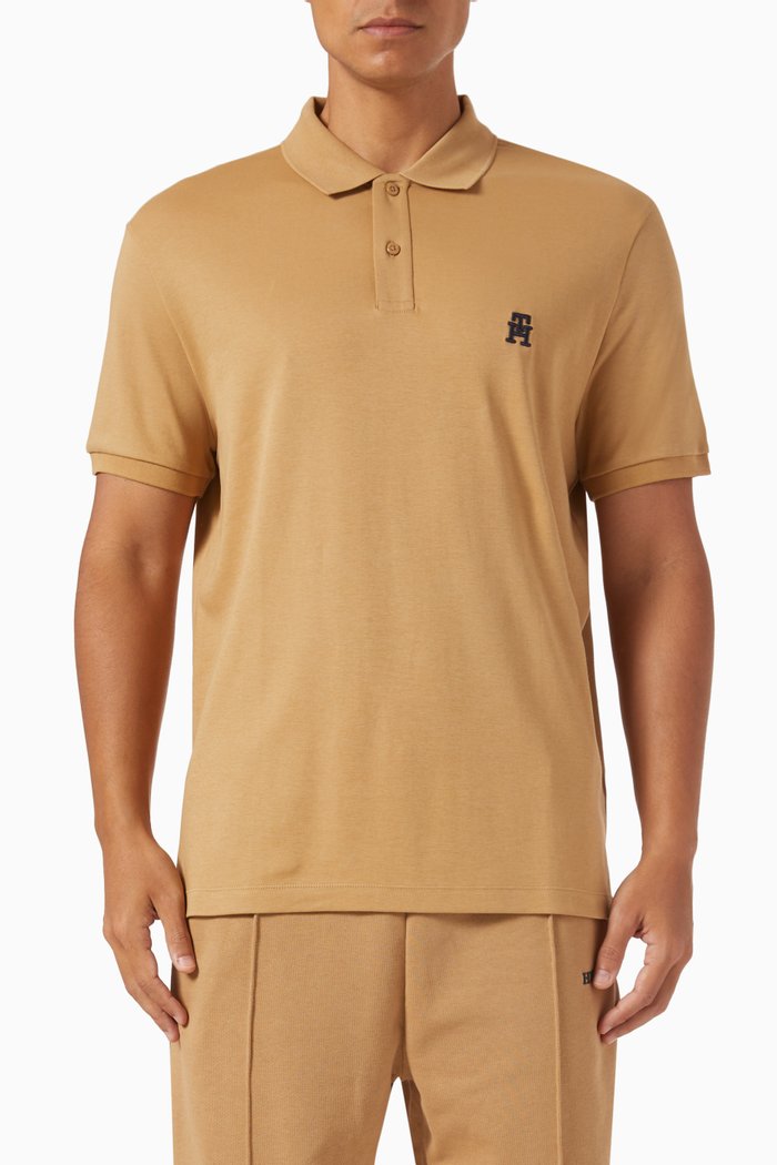 

Monogram Embroidery Polo Shirts in Cotton, Neutral