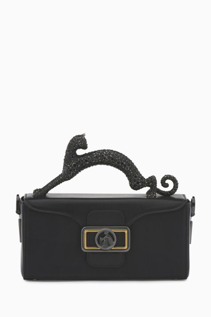 

Nano Pencil Cat Bag in Leather, Black