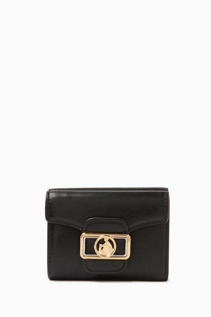 

Small Continental Wallet in Leather, Black