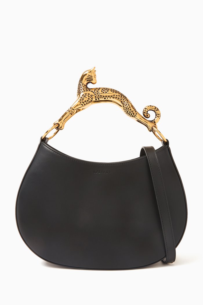 

Small Hobo Cat Bag in Leather, Black