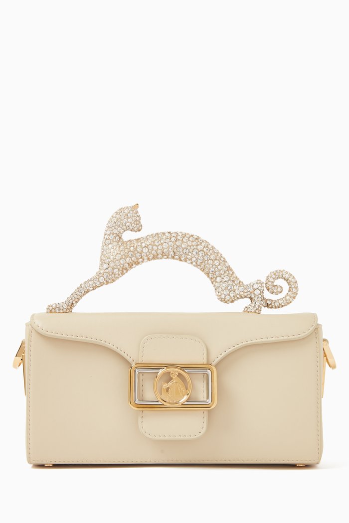 

Nano Pencil Cat Bag in Leather, Neutral