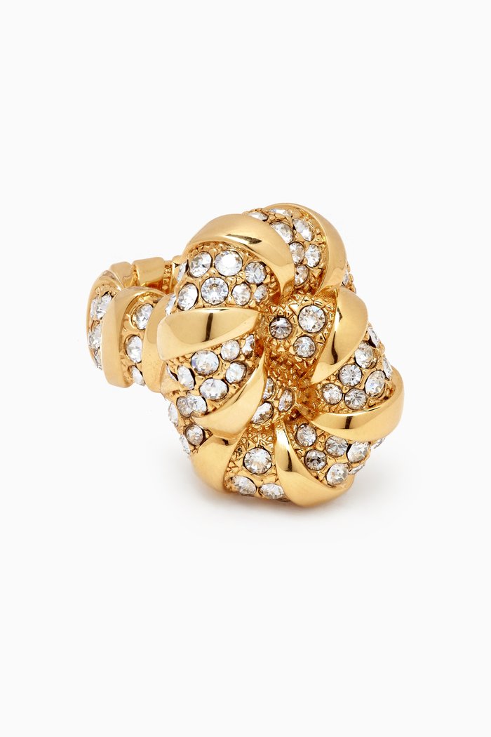 

Rhinestone Mélodie Ring in Brass, Gold