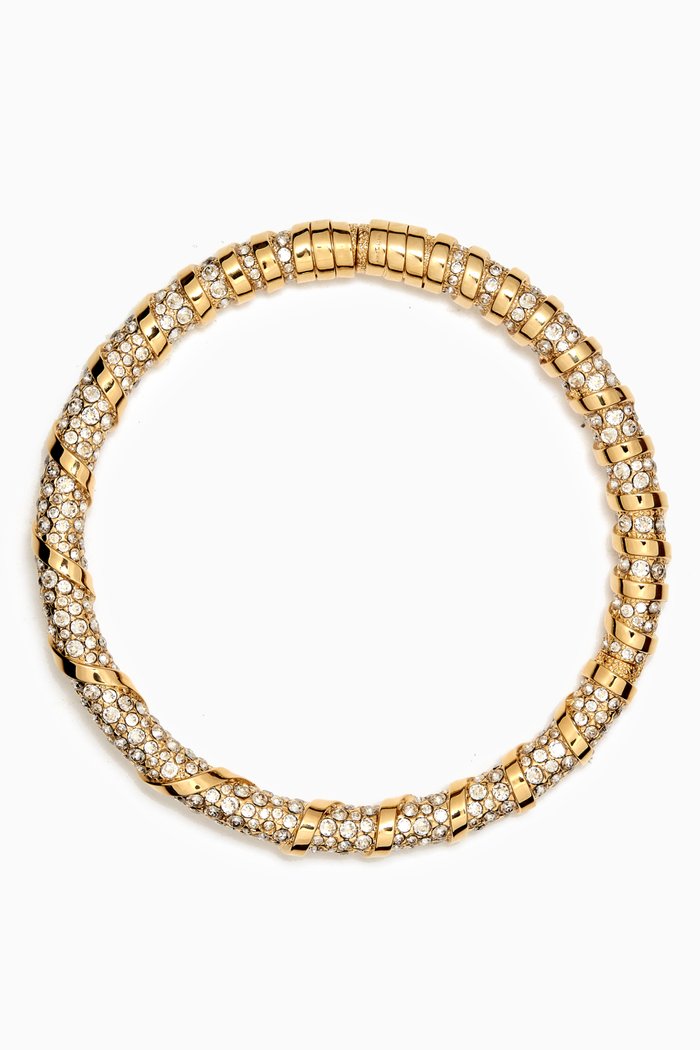 

Rhinestone Mélodie Necklace in Brass, Gold
