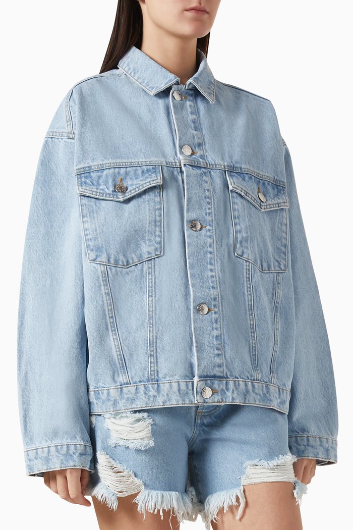 

Boyfriend Oversized Jacket in Denim, Blue