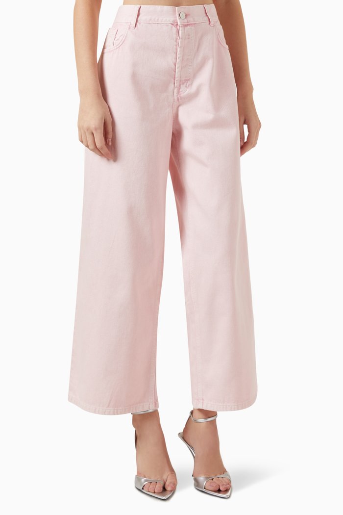 

Low-rise Pants in Denim, Pink