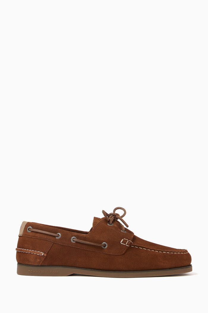 

Flag Boat Shoes in Suede, Brown