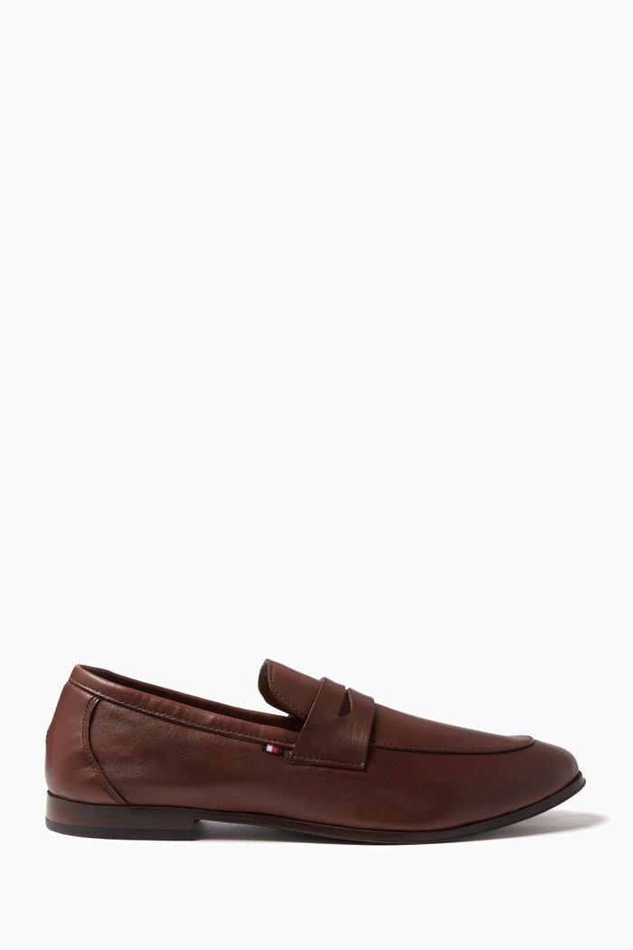 Casual Loafers in Leather, Brown
