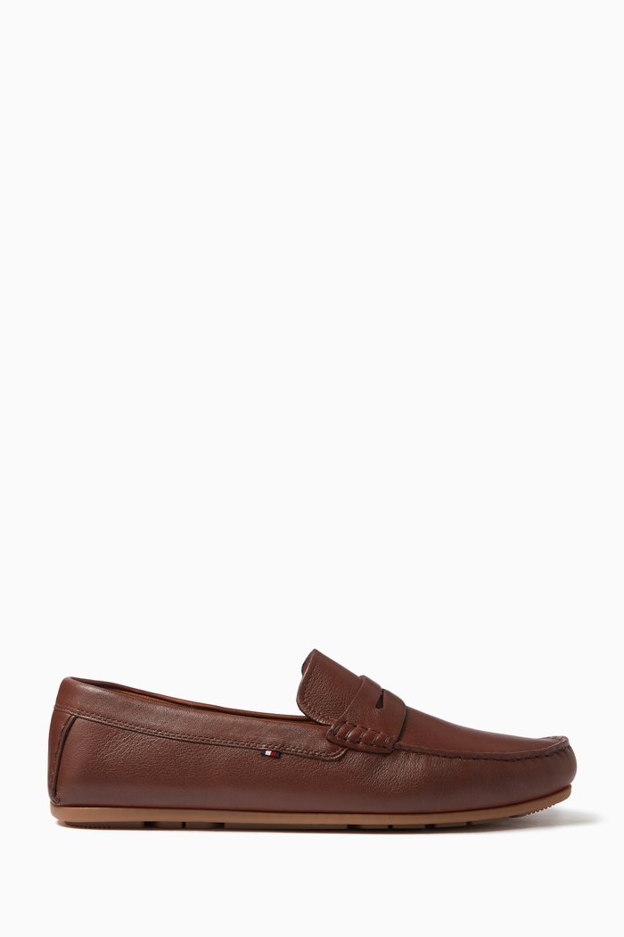 

Fine-cleat Driving Shoes in Leather, Brown