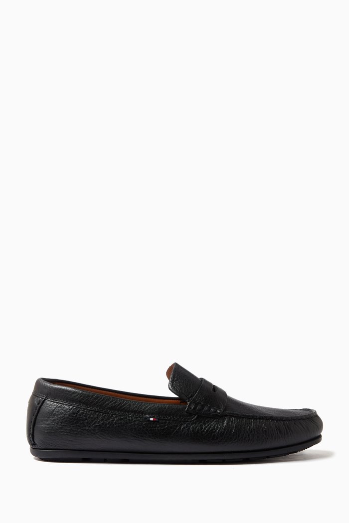 

Fine-cleat Driving Shoes in Leather, Black