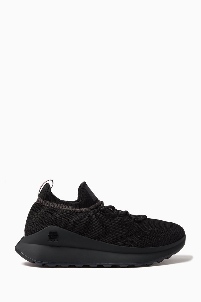

Monogram Cleat Runner Sneakers in Knit, Black