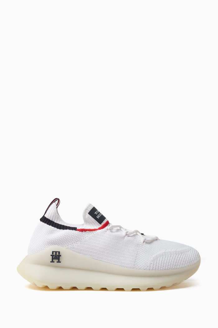 

Monogram Cleat Runner Sneakers in Knit, White