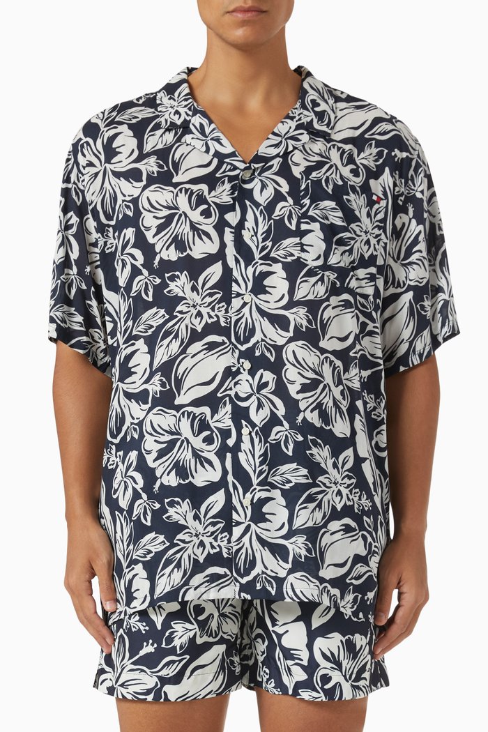 

Essential Print Bowling Shirt in Modal-blend, Multicolour