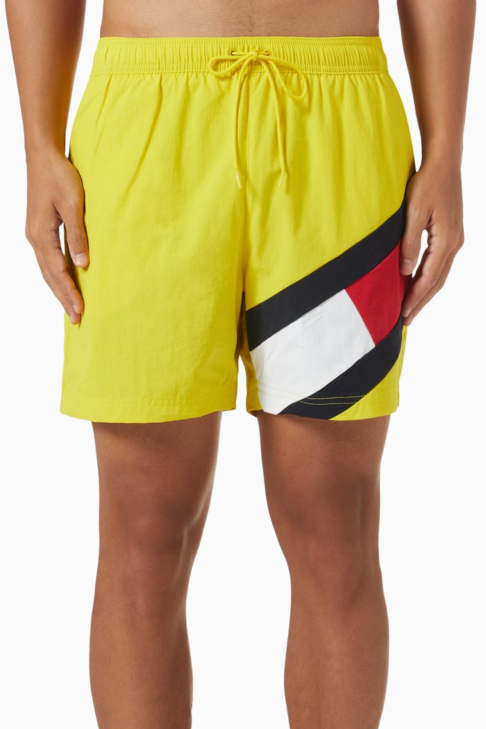

Medium Flag Swim Shorts in Recycled Nylon, Yellow