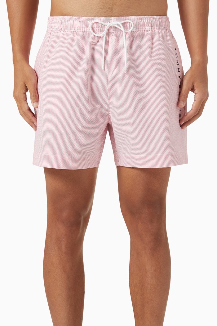 

Medium Original Logo Stripe Swim Shorts, Pink