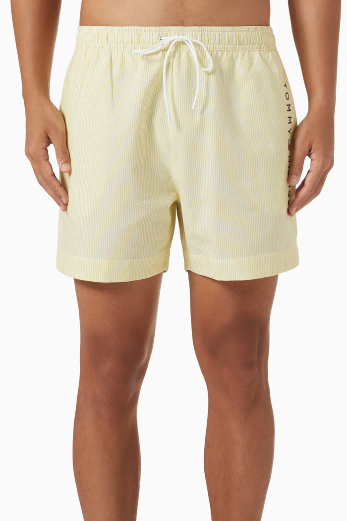 

Medium Original Logo Stripe Swim Shorts, Yellow